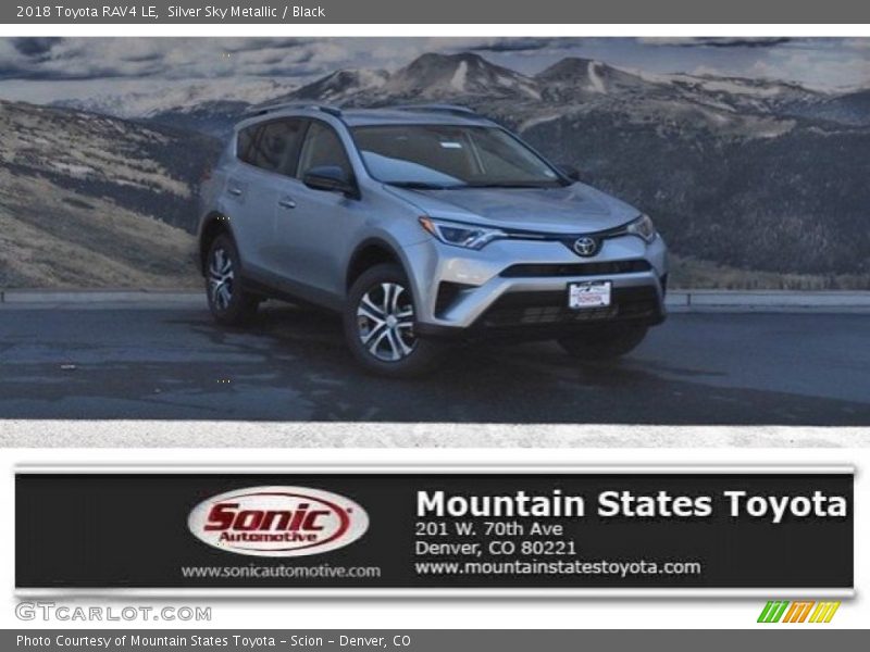 Silver Sky Metallic / Black 2018 Toyota RAV4 LE
