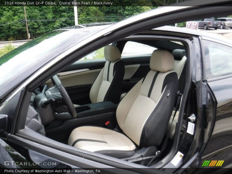 Crystal Black Pearl / Black/Ivory 2016 Honda Civic LX-P Coupe