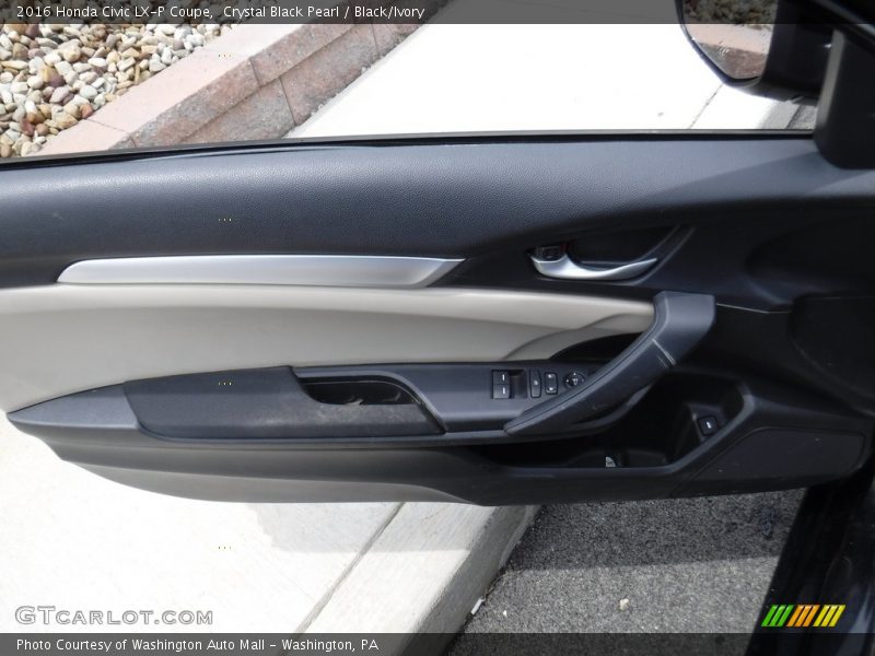 Crystal Black Pearl / Black/Ivory 2016 Honda Civic LX-P Coupe