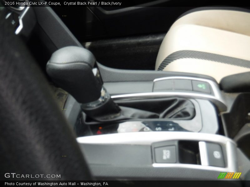 Crystal Black Pearl / Black/Ivory 2016 Honda Civic LX-P Coupe