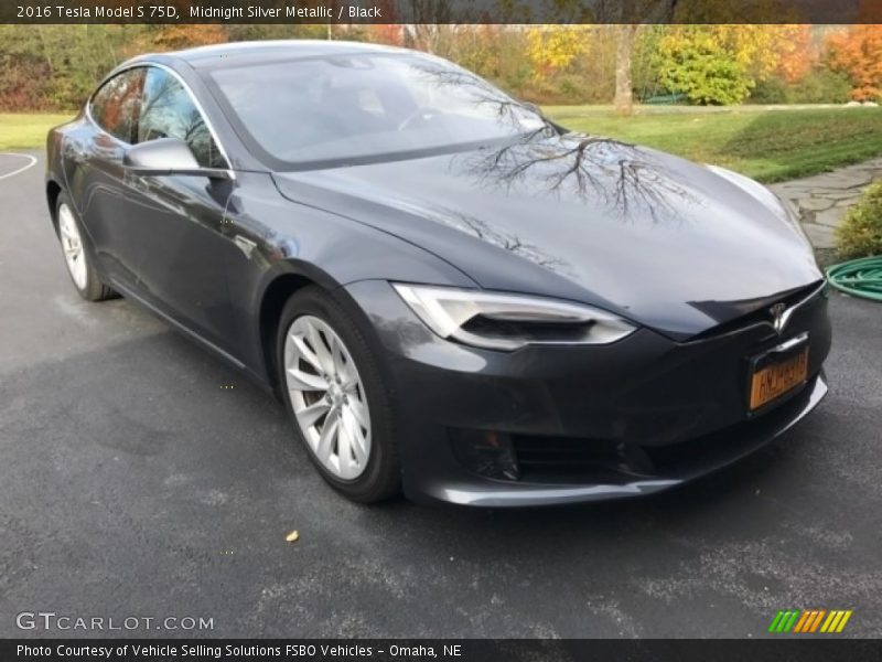 Midnight Silver Metallic / Black 2016 Tesla Model S 75D