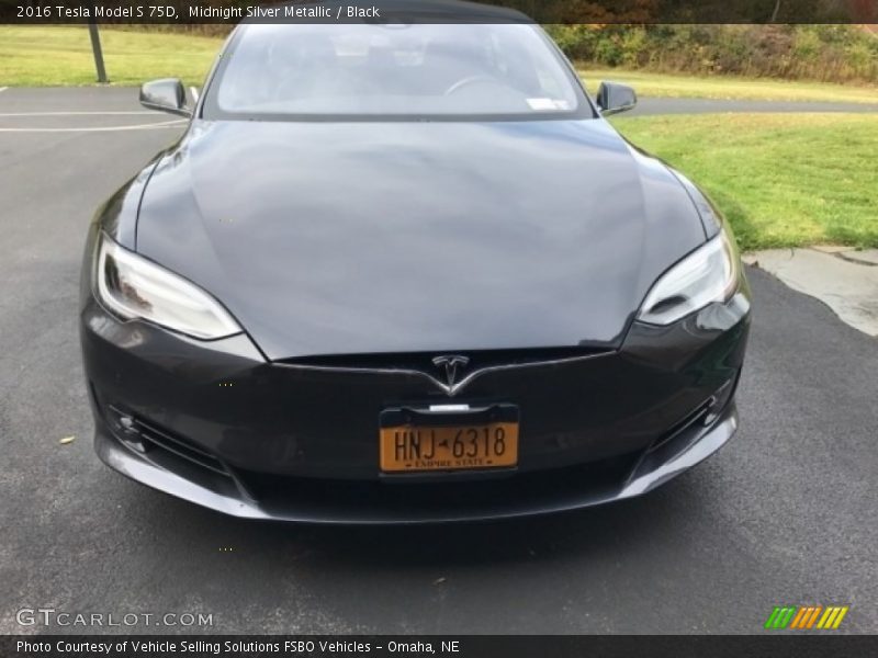 Midnight Silver Metallic / Black 2016 Tesla Model S 75D