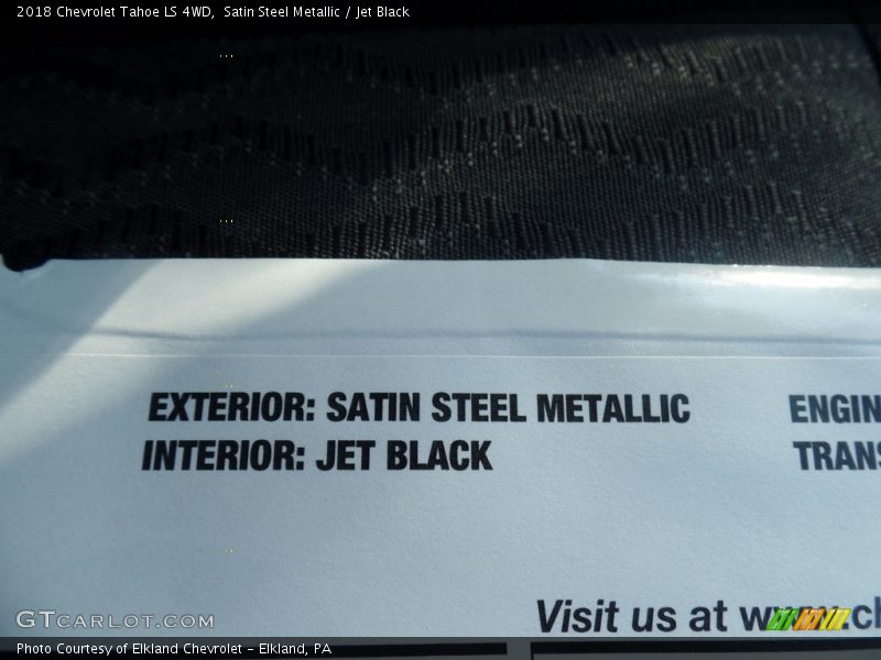 Satin Steel Metallic / Jet Black 2018 Chevrolet Tahoe LS 4WD