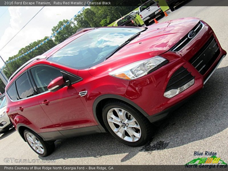 Ruby Red Metallic / Charcoal Black 2016 Ford Escape Titanium