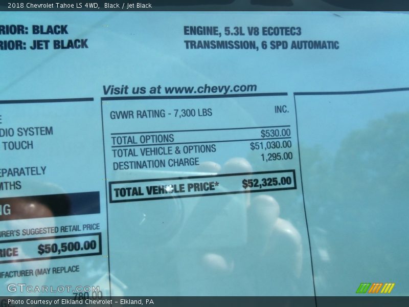 Black / Jet Black 2018 Chevrolet Tahoe LS 4WD
