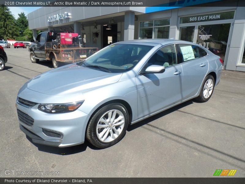Arctic Blue Metallic / Dark Atmosphere/Loft Brown 2018 Chevrolet Malibu LT