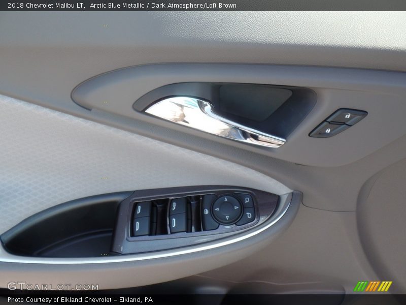 Arctic Blue Metallic / Dark Atmosphere/Loft Brown 2018 Chevrolet Malibu LT