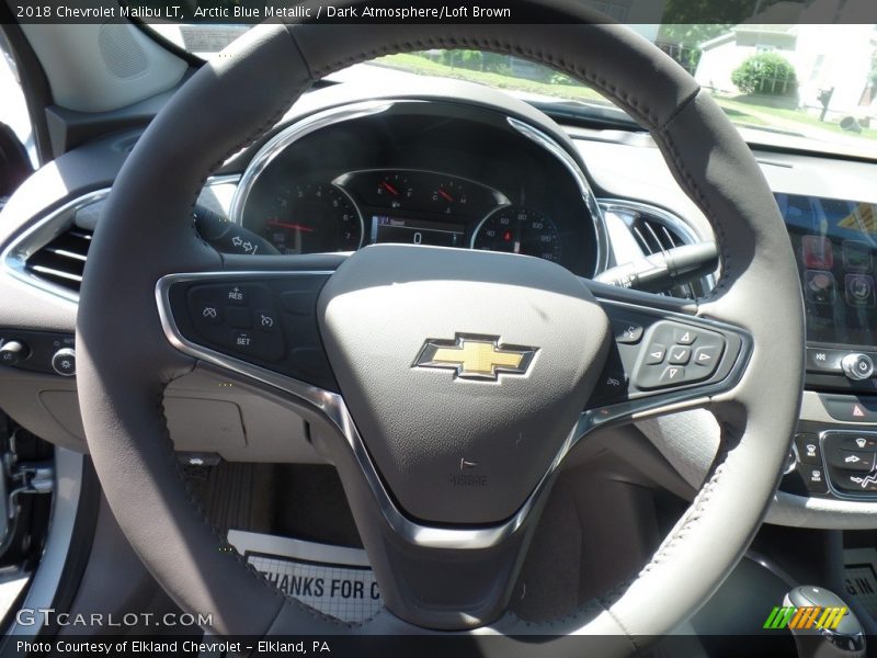 Arctic Blue Metallic / Dark Atmosphere/Loft Brown 2018 Chevrolet Malibu LT