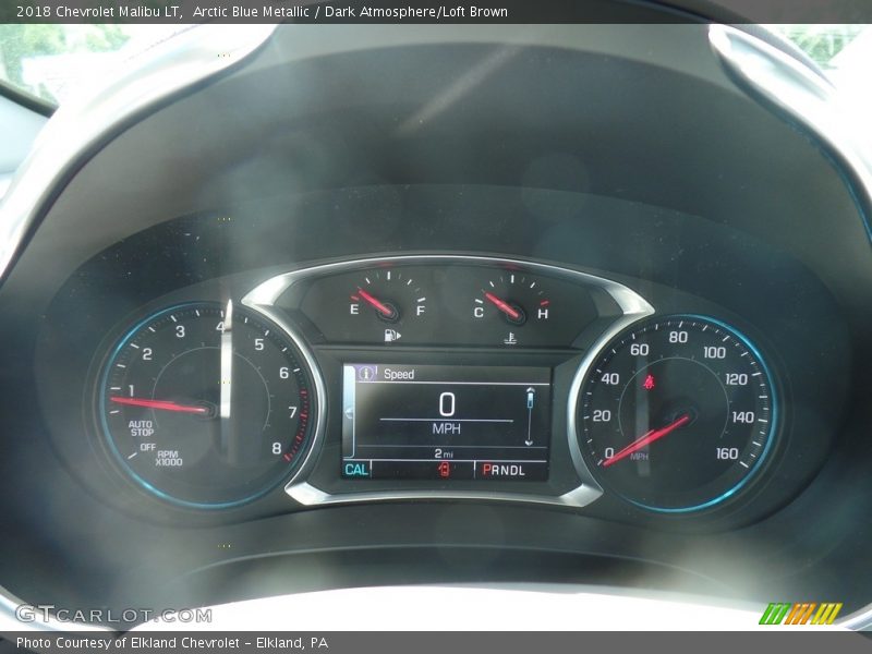 Arctic Blue Metallic / Dark Atmosphere/Loft Brown 2018 Chevrolet Malibu LT