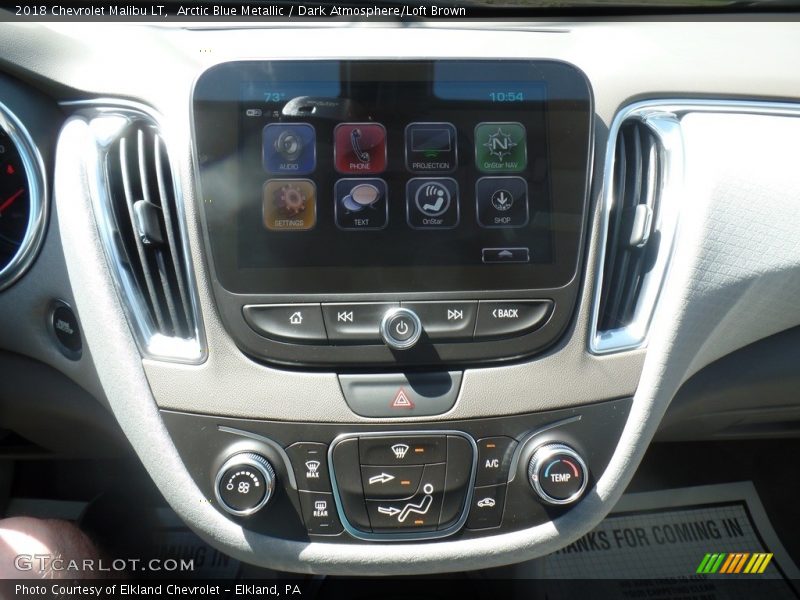 Arctic Blue Metallic / Dark Atmosphere/Loft Brown 2018 Chevrolet Malibu LT