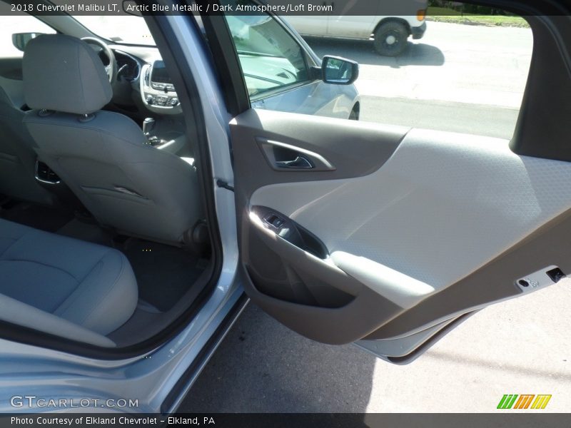 Arctic Blue Metallic / Dark Atmosphere/Loft Brown 2018 Chevrolet Malibu LT