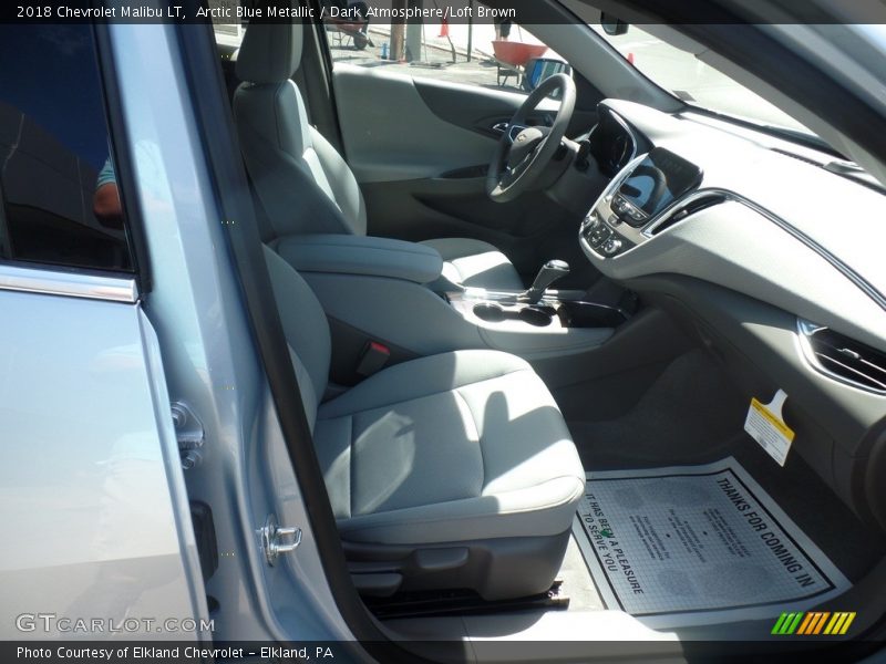 Arctic Blue Metallic / Dark Atmosphere/Loft Brown 2018 Chevrolet Malibu LT