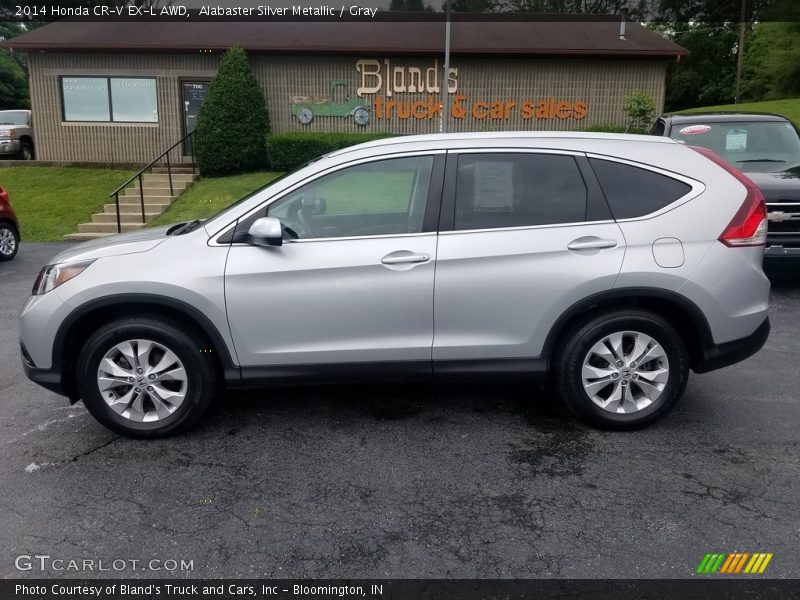 Alabaster Silver Metallic / Gray 2014 Honda CR-V EX-L AWD