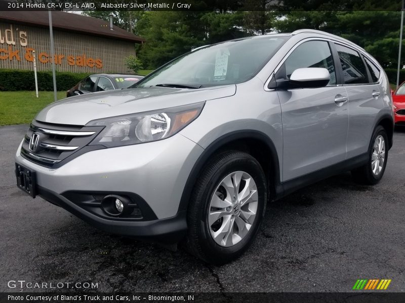 Alabaster Silver Metallic / Gray 2014 Honda CR-V EX-L AWD