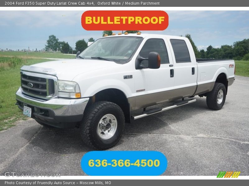 Oxford White / Medium Parchment 2004 Ford F350 Super Duty Lariat Crew Cab 4x4