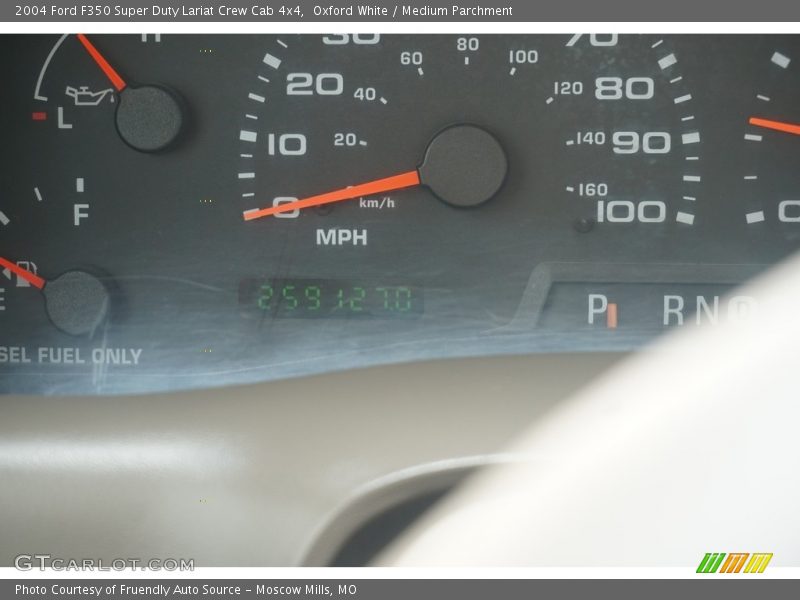 Oxford White / Medium Parchment 2004 Ford F350 Super Duty Lariat Crew Cab 4x4