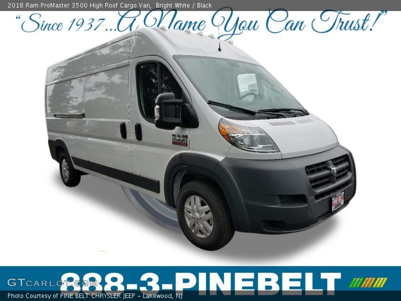 Bright White / Black 2018 Ram ProMaster 3500 High Roof Cargo Van