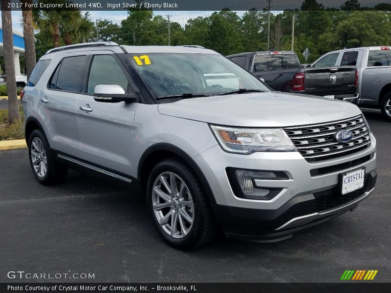 Ingot Silver / Ebony Black 2017 Ford Explorer Limited 4WD