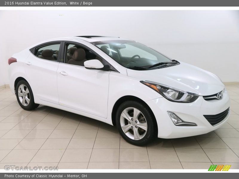 White / Beige 2016 Hyundai Elantra Value Edition