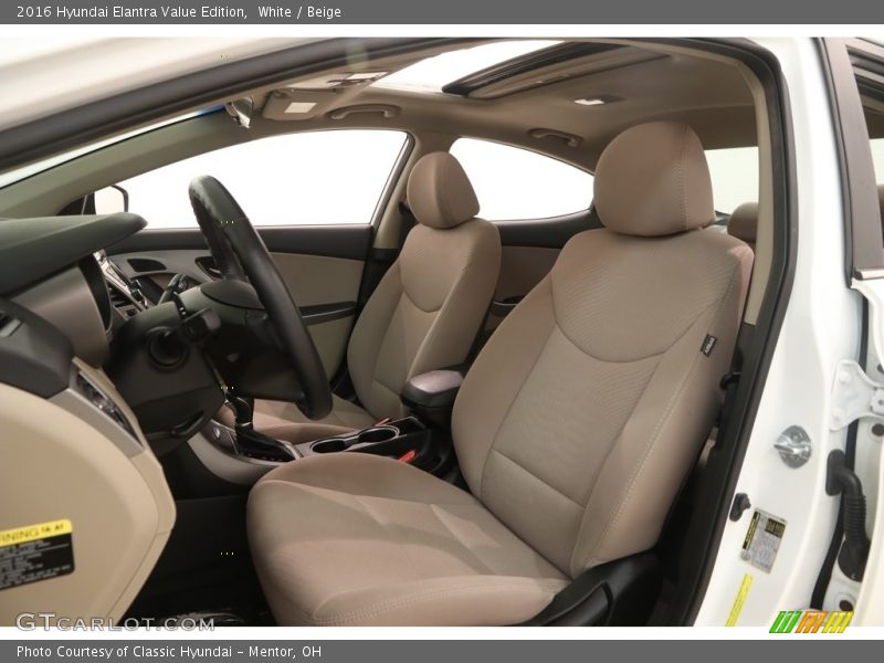 White / Beige 2016 Hyundai Elantra Value Edition