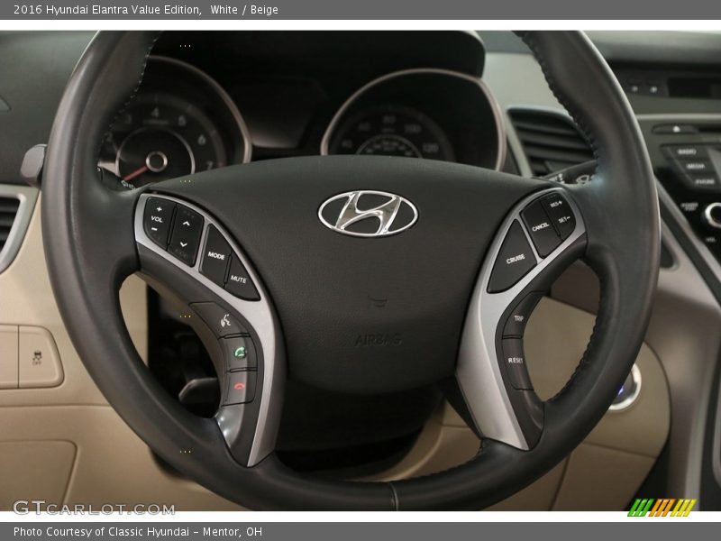White / Beige 2016 Hyundai Elantra Value Edition