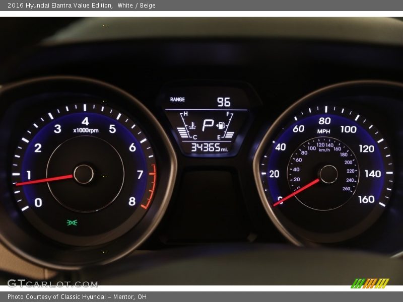 White / Beige 2016 Hyundai Elantra Value Edition