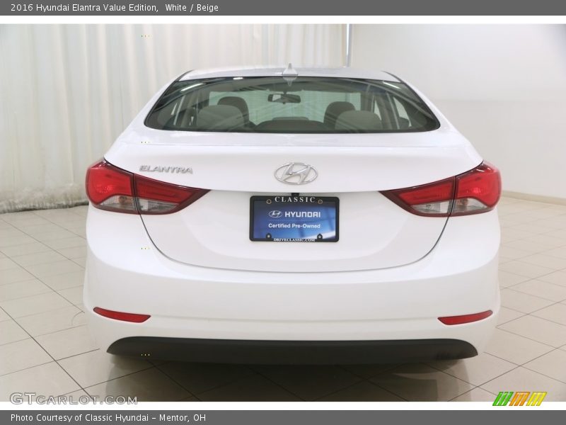 White / Beige 2016 Hyundai Elantra Value Edition