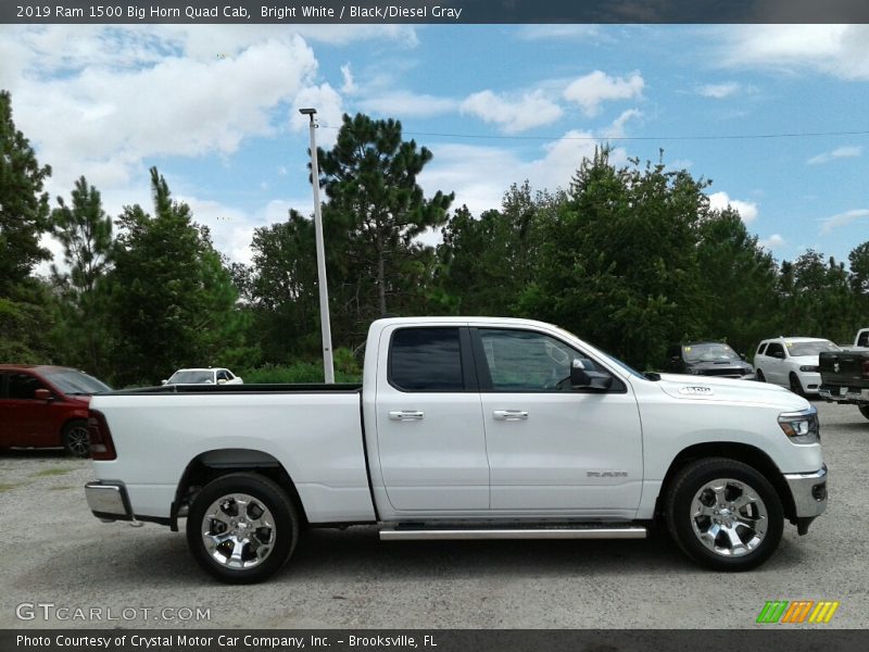 Bright White / Black/Diesel Gray 2019 Ram 1500 Big Horn Quad Cab