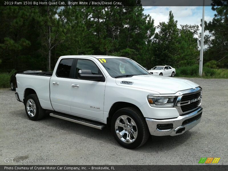 Bright White / Black/Diesel Gray 2019 Ram 1500 Big Horn Quad Cab