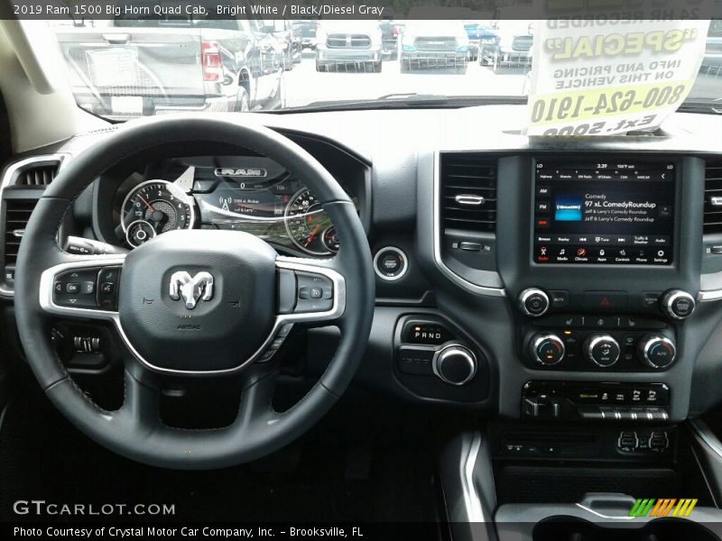 Bright White / Black/Diesel Gray 2019 Ram 1500 Big Horn Quad Cab