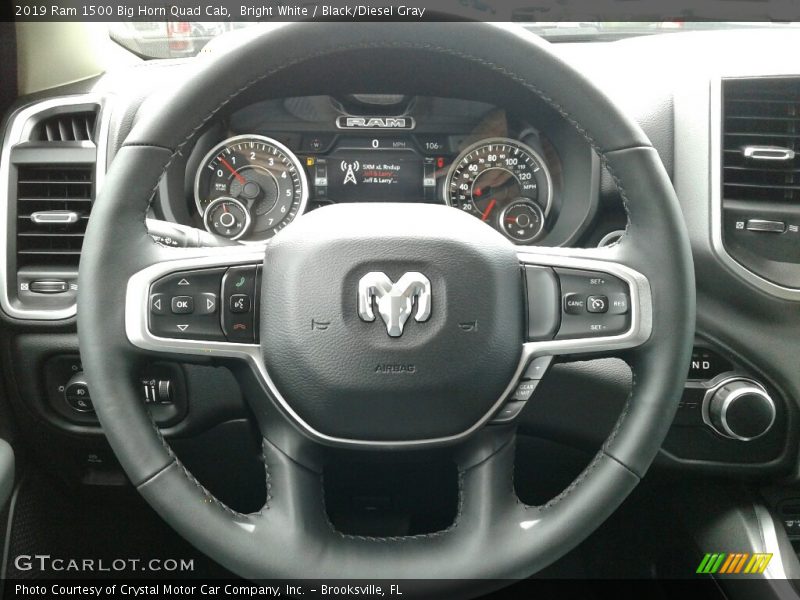 Bright White / Black/Diesel Gray 2019 Ram 1500 Big Horn Quad Cab