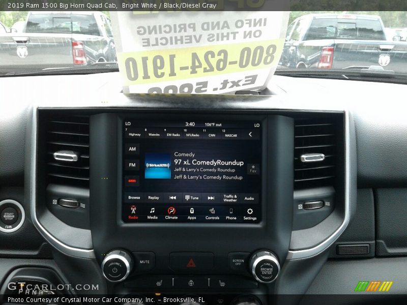 Bright White / Black/Diesel Gray 2019 Ram 1500 Big Horn Quad Cab