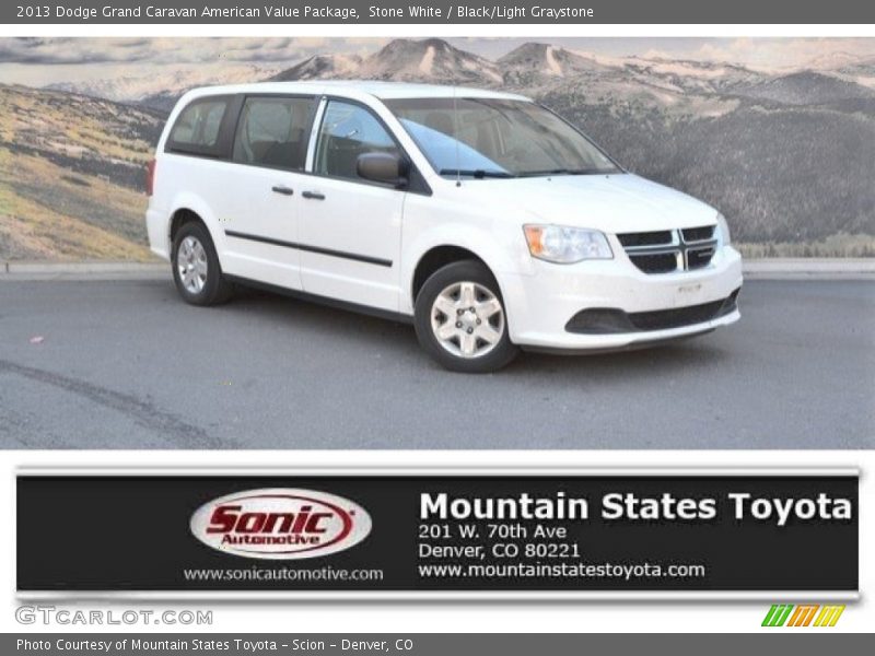 Stone White / Black/Light Graystone 2013 Dodge Grand Caravan American Value Package