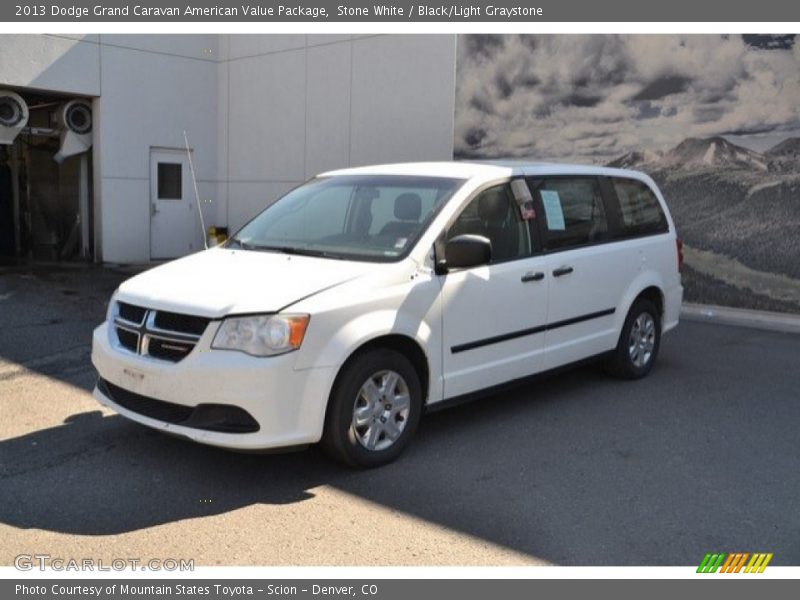 Stone White / Black/Light Graystone 2013 Dodge Grand Caravan American Value Package