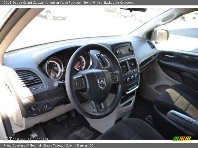 Stone White / Black/Light Graystone 2013 Dodge Grand Caravan American Value Package