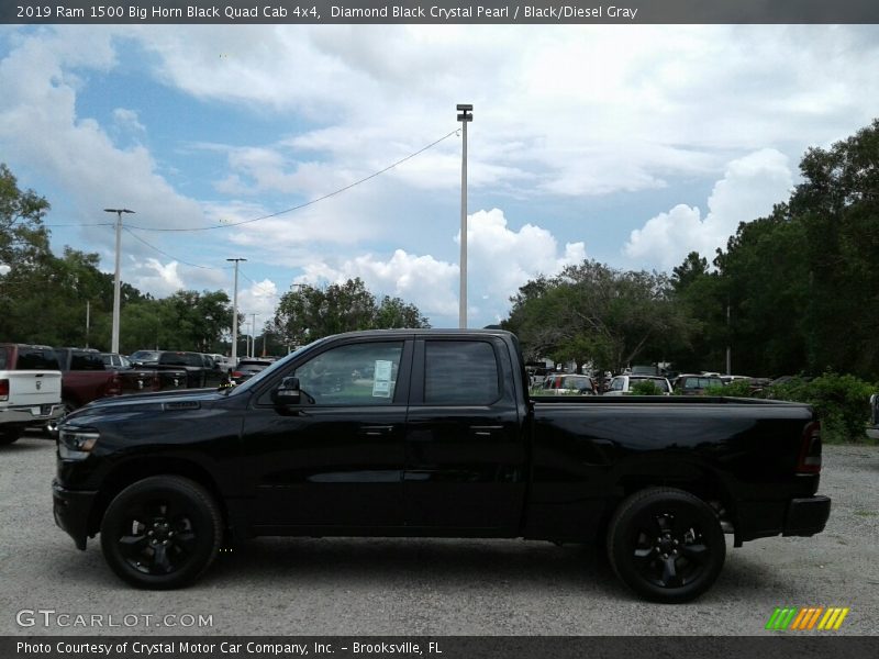 Diamond Black Crystal Pearl / Black/Diesel Gray 2019 Ram 1500 Big Horn Black Quad Cab 4x4