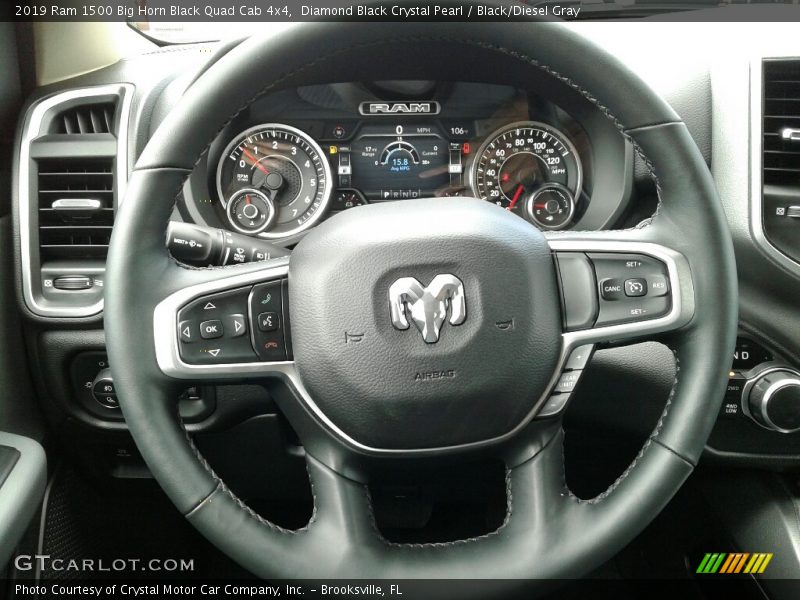 Diamond Black Crystal Pearl / Black/Diesel Gray 2019 Ram 1500 Big Horn Black Quad Cab 4x4