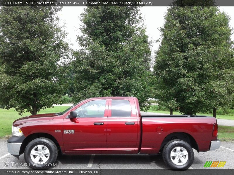 Delmonico Red Pearl / Black/Diesel Gray 2018 Ram 1500 Tradesman Quad Cab 4x4