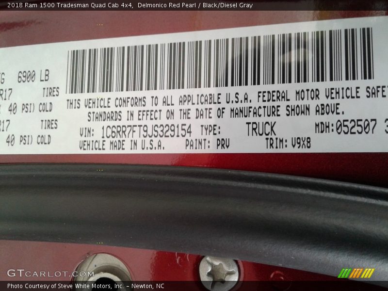 Delmonico Red Pearl / Black/Diesel Gray 2018 Ram 1500 Tradesman Quad Cab 4x4