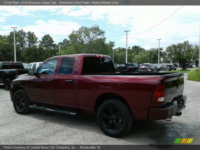Delmonico Red Pearl / Black/Diesel Gray 2018 Ram 1500 Express Quad Cab