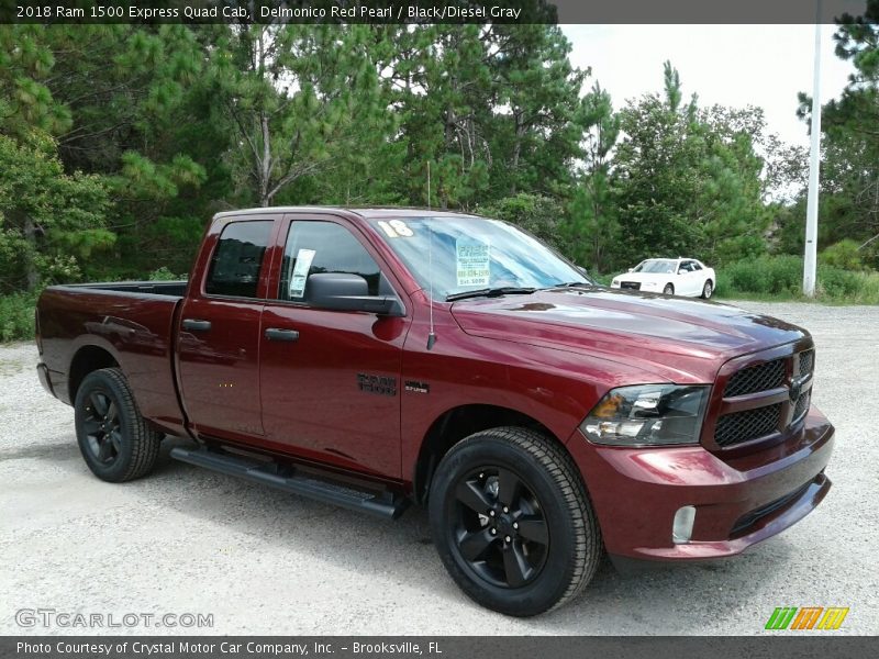 Delmonico Red Pearl / Black/Diesel Gray 2018 Ram 1500 Express Quad Cab