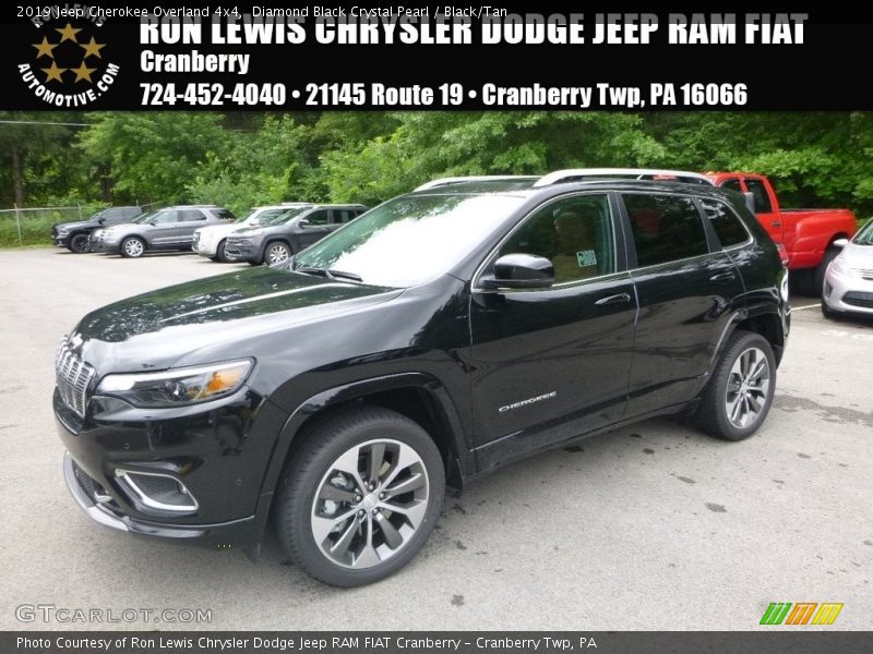 Diamond Black Crystal Pearl / Black/Tan 2019 Jeep Cherokee Overland 4x4