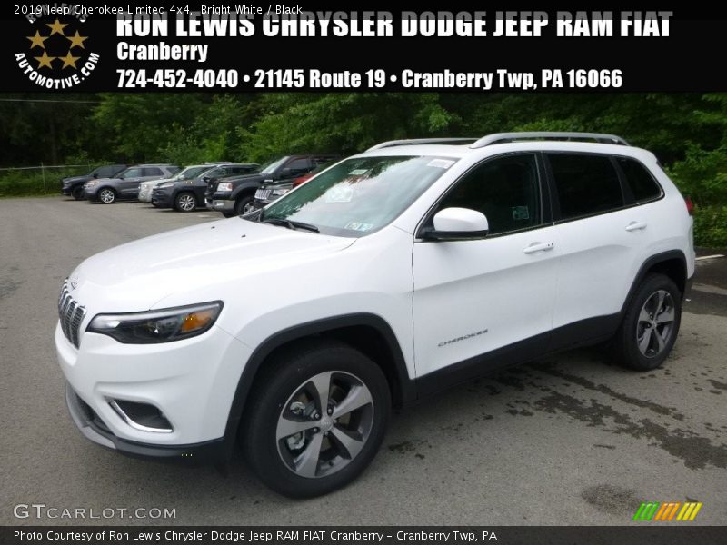 Bright White / Black 2019 Jeep Cherokee Limited 4x4
