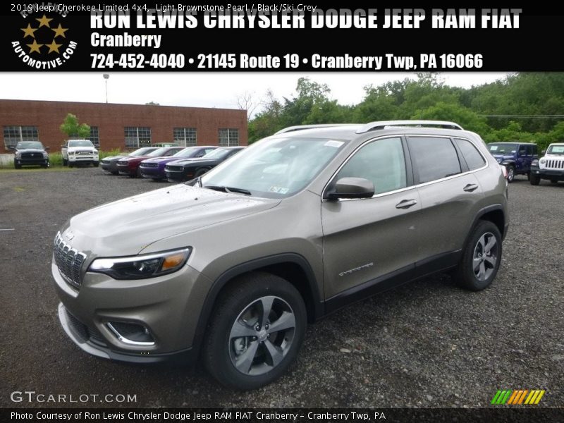 Light Brownstone Pearl / Black/Ski Grey 2019 Jeep Cherokee Limited 4x4