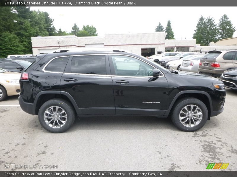 Diamond Black Crystal Pearl / Black 2019 Jeep Cherokee Latitude Plus 4x4