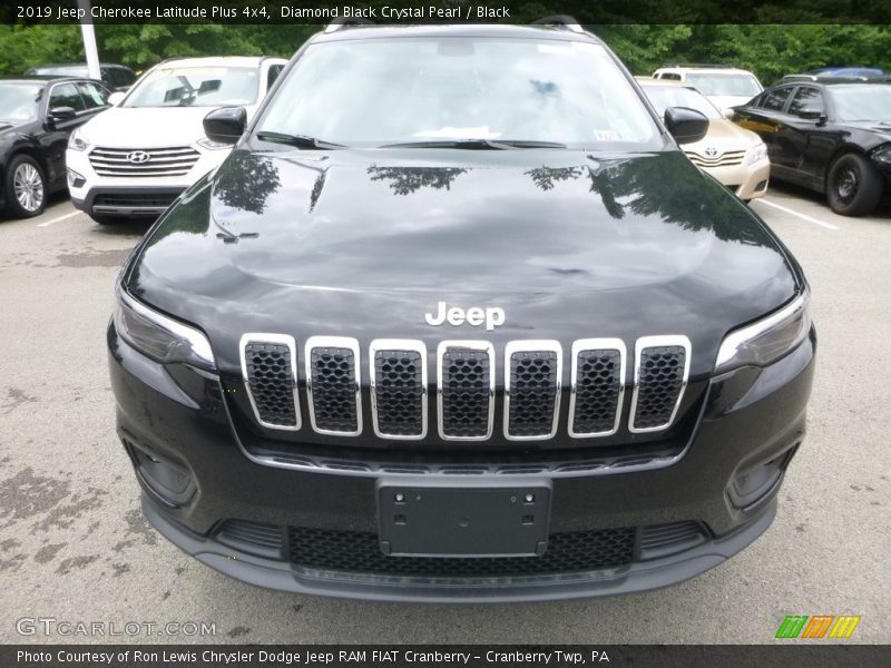 Diamond Black Crystal Pearl / Black 2019 Jeep Cherokee Latitude Plus 4x4