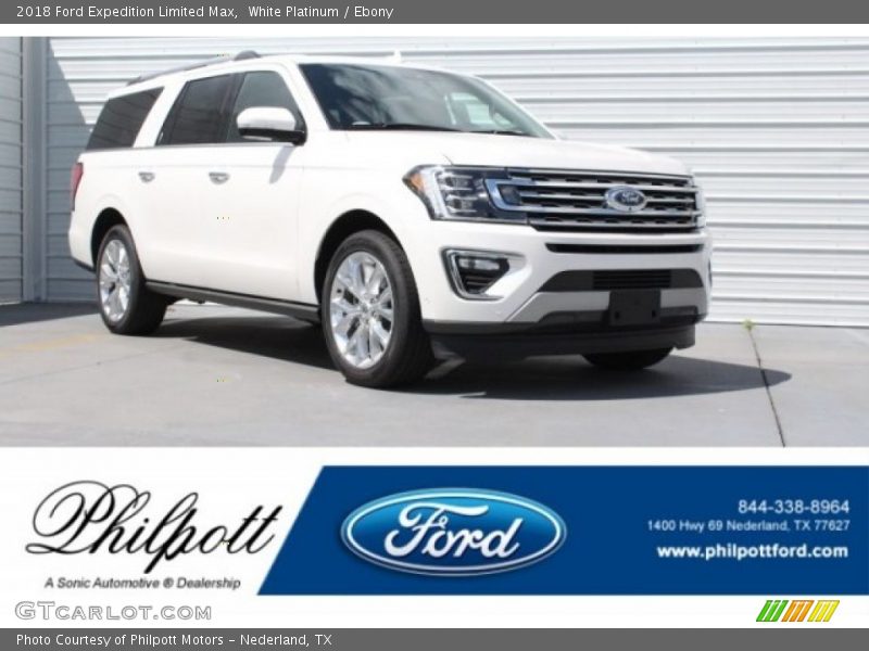White Platinum / Ebony 2018 Ford Expedition Limited Max