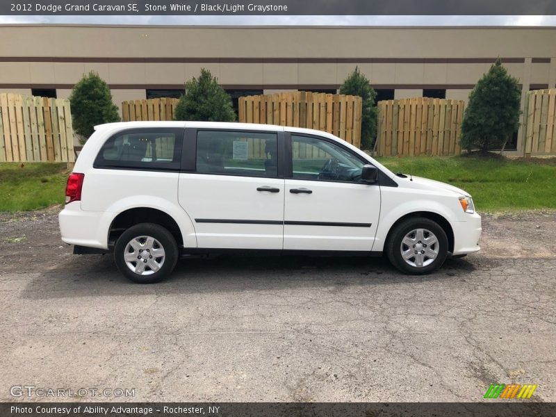 Stone White / Black/Light Graystone 2012 Dodge Grand Caravan SE