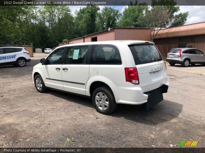 Stone White / Black/Light Graystone 2012 Dodge Grand Caravan SE