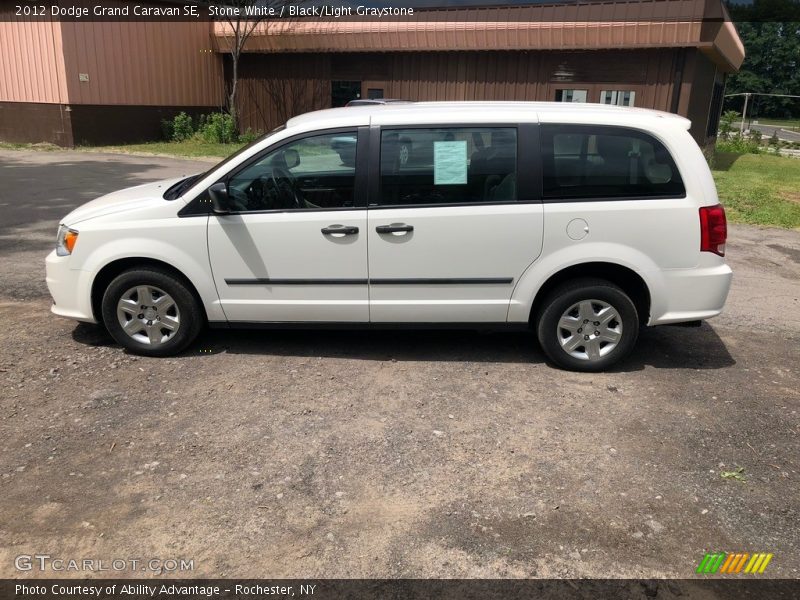 Stone White / Black/Light Graystone 2012 Dodge Grand Caravan SE